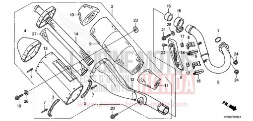 SILENCIEUX D'ECHAPPEMENT (CRF250RB/C/D) CRF250RC de 2012